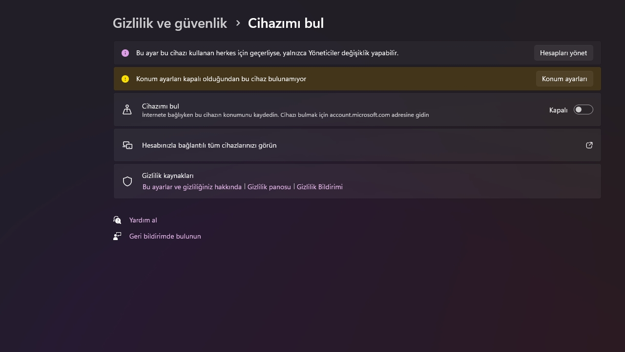 Cihazımı Bul