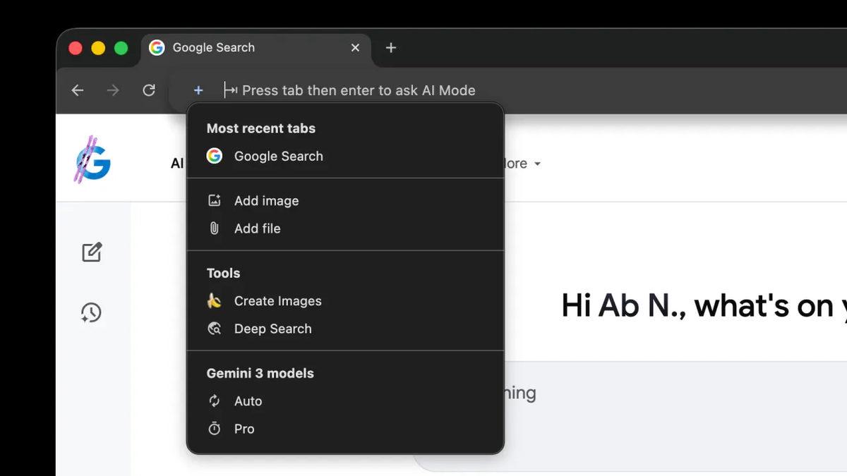 Chrome Adres Çubuğuna Yapay Zekâ Kısayolu Geliyor: AI Araçlarına “+” Tuşuyla Hızlı Erişim - Görsel 1