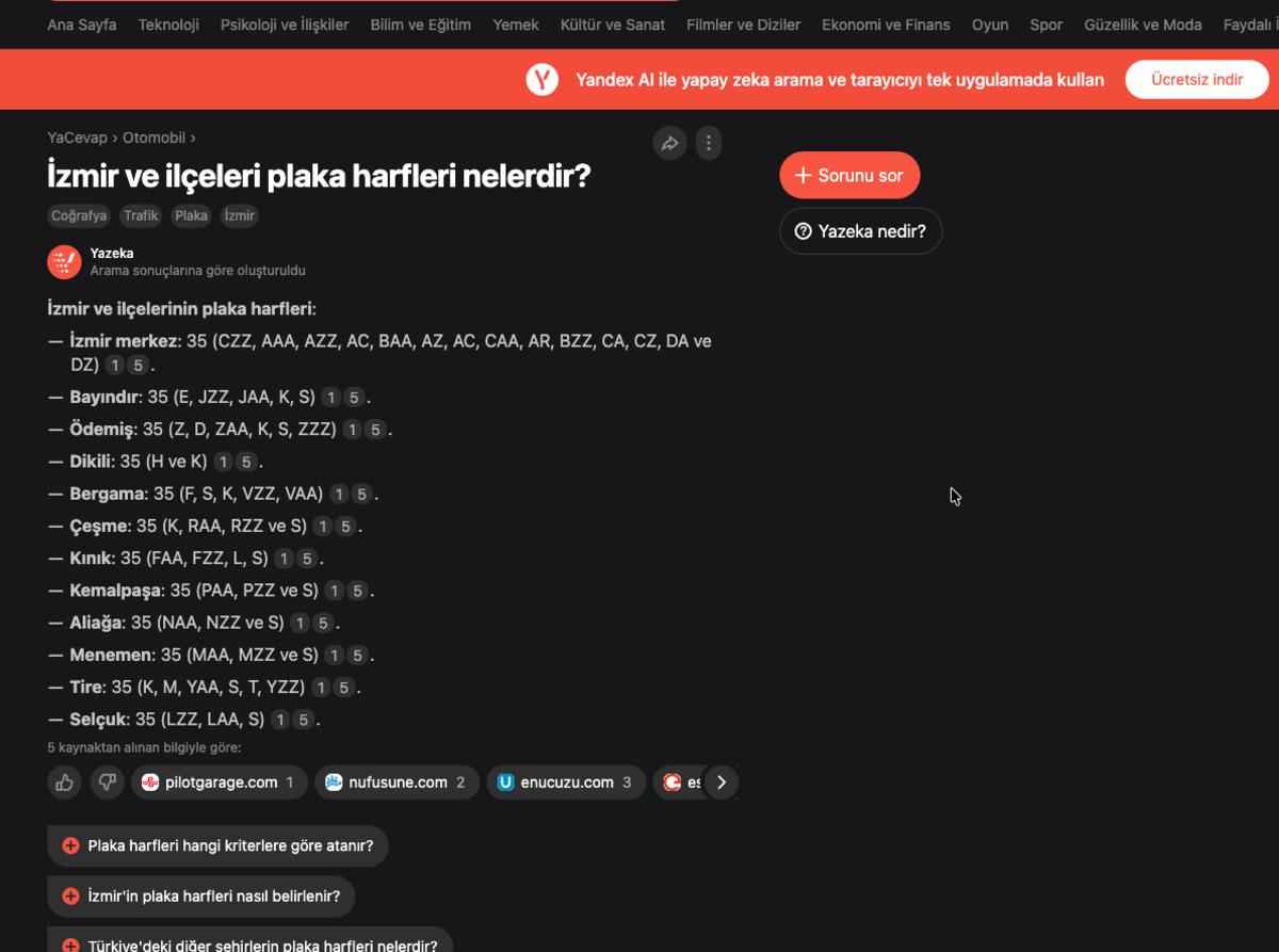 Google'ın Yapay Zeka Cevaplarındaki Şaşırtıcı Gerçek: Yandex Kaynaklı Bilgiler - Görsel 2