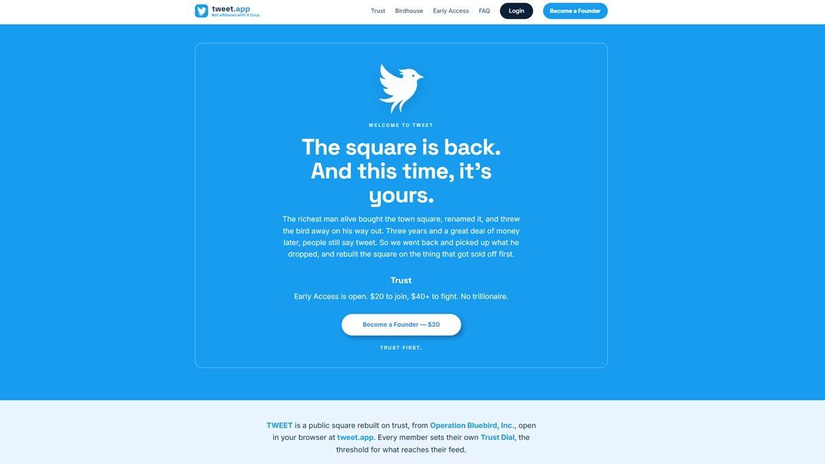 X Corp vs. Tweet.app: Twitter Adını Kullanmayan Operation Bluebird, Platformu Tweet.app Adıyla Yeniden Markaladı - Görsel 6